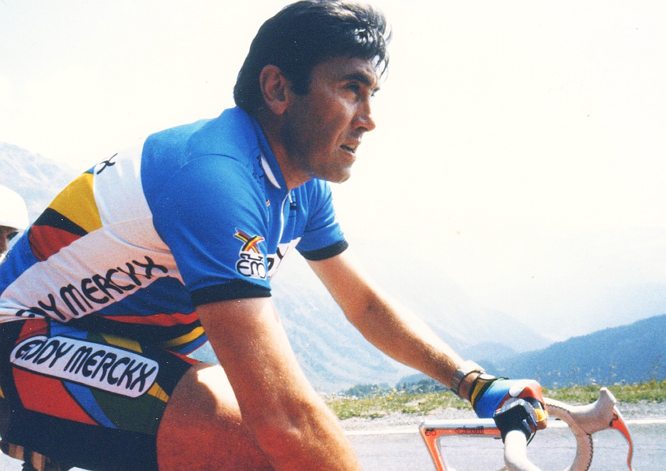 Eddy Merckx am Bernina Pass anlässlich Film